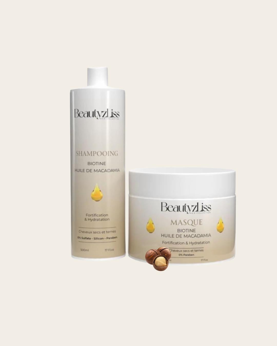 Lot Shampooing et Masque Biotine & Macadamia