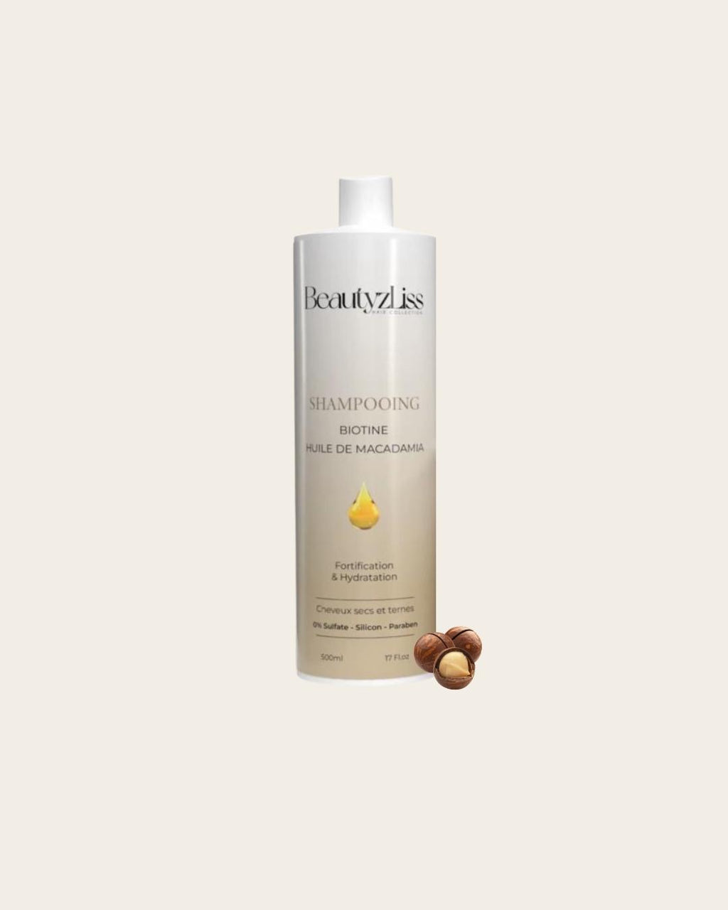 Champú con biotina y aceite de macadamia