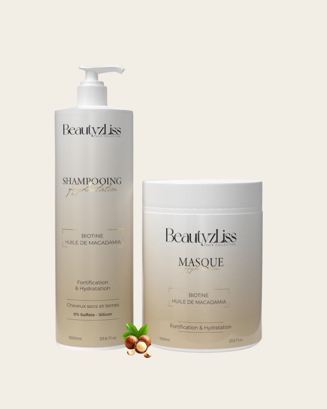 Lot Shampooing et Masque Biotine & Macadamia