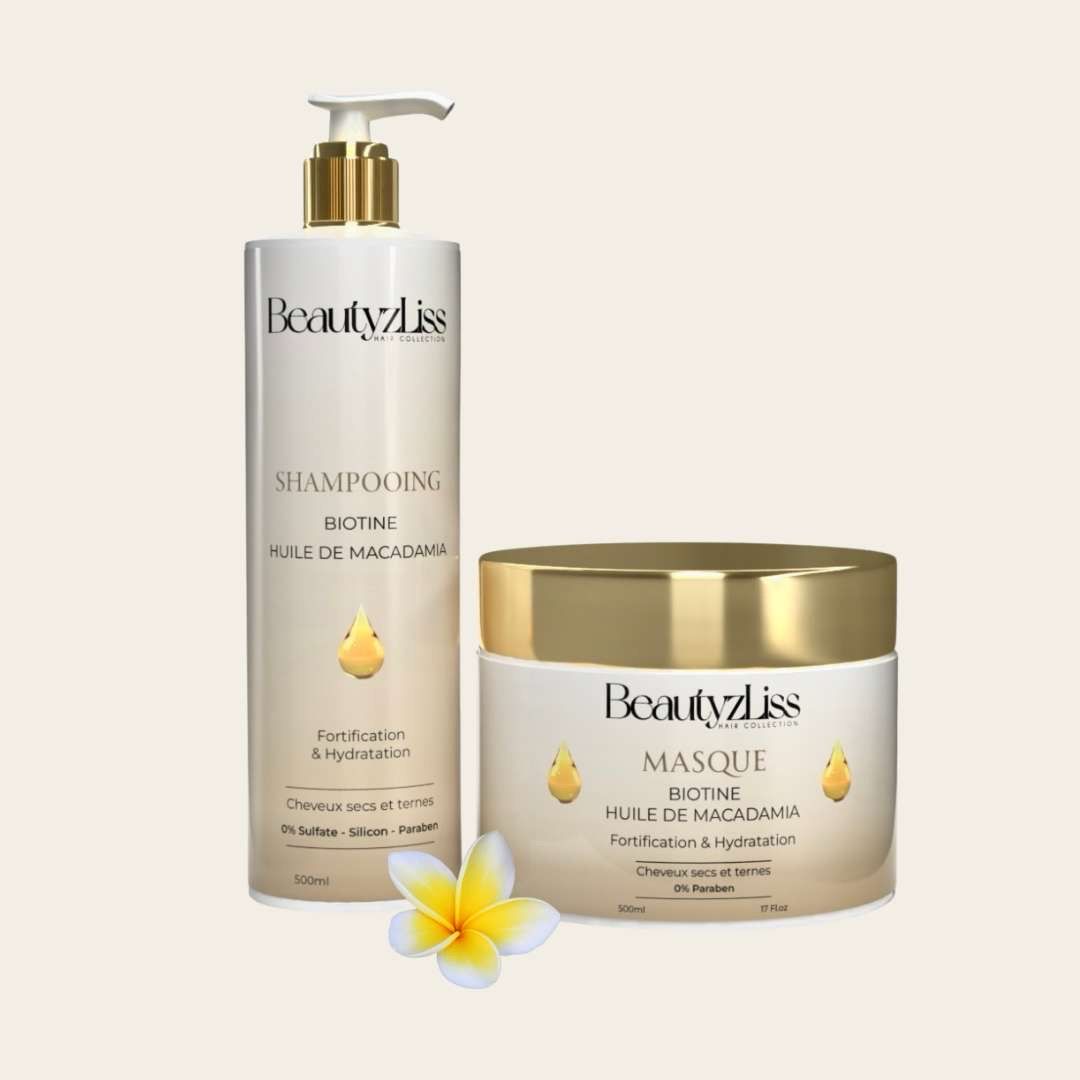 Lot Shampoing et Masque Biotine & Huile de Macadamia