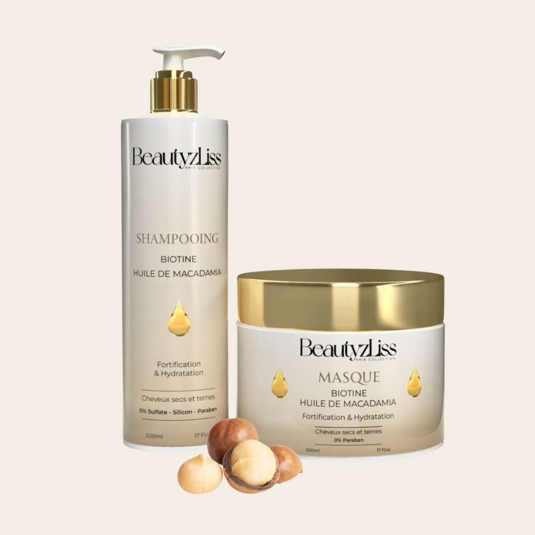 Lot Shampoing et Masque Biotine & Huile de Macadamia